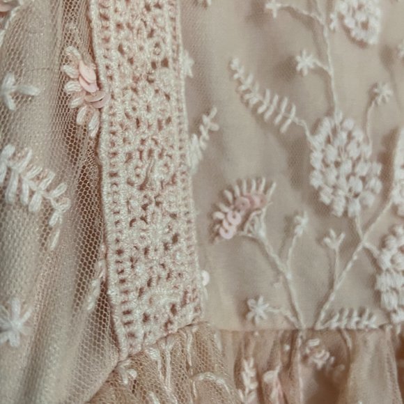 Peek Brand Girls Pink Lace Dress Size 10 - Picture 3 of 4